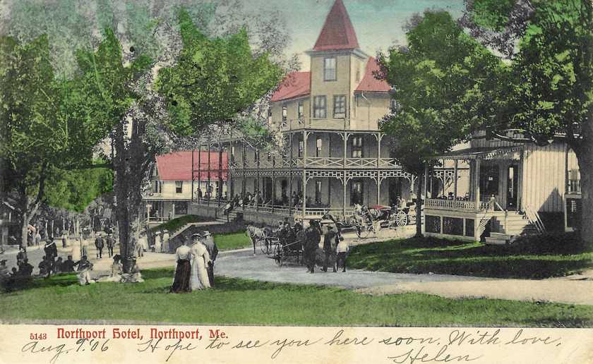 Postcard: Northport Hotel, Northport, Maine (August 9, 1906)